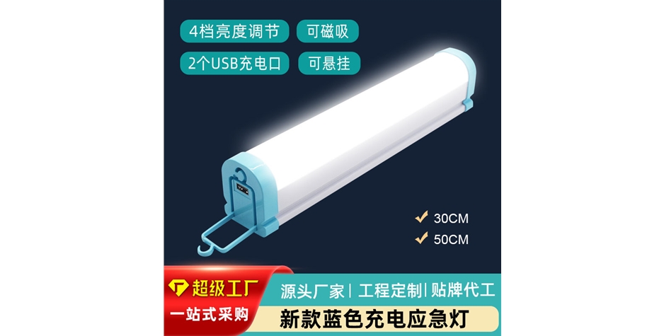 新款藍色充電應急燈管